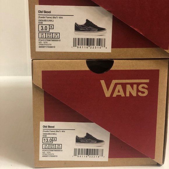 Vans Old Skool (Suede Flame) Black  Kids Shoes - Picture 14 of 14